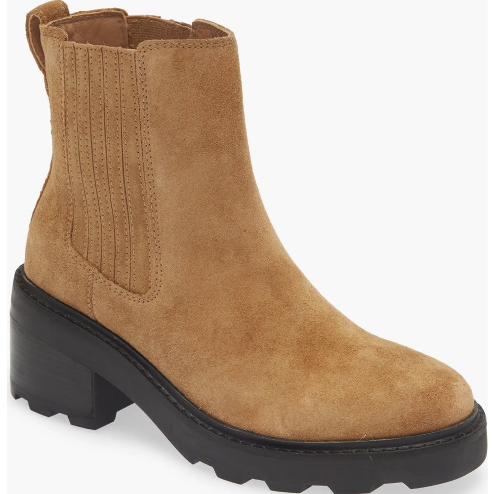 Madewell NWOT Women's The Gwenda Platform Pull-On Ankle Boot in Toffee Size 9.5